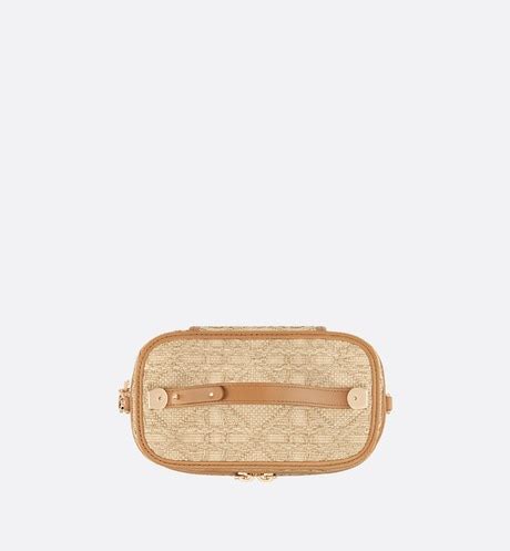 Small Lady Dior Vanity Case Natural Cannage Raffia 